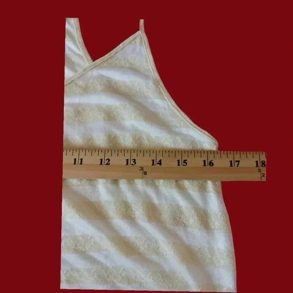 Hi-line madewell racerback tank top white and yellow stripes size Small - Picture 4 of 7